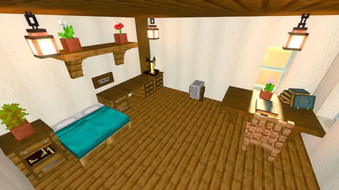 Bedroom interior with furniture