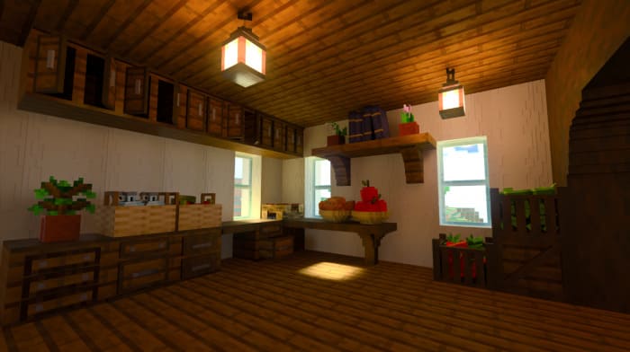 Интерьер для кухни в Minecraft