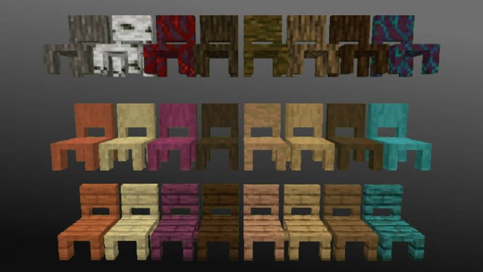 A variety of chairs in addon