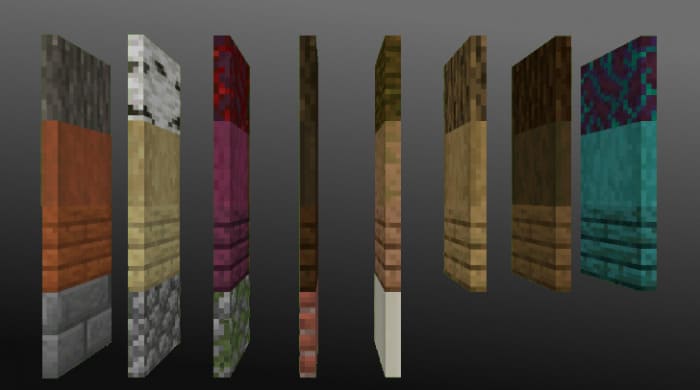 Types of walls in Minecraft with the mod