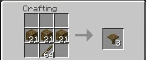 Table recipe in MCPE