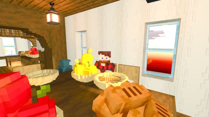 Table and food in Minecraft