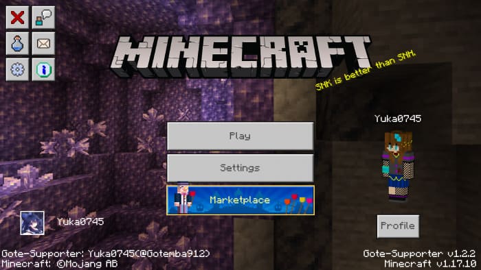 View of the main menu with the mod