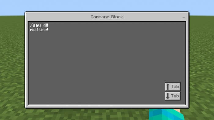 Command Block screen