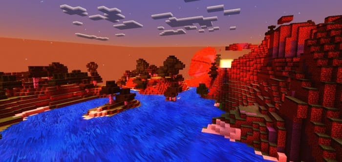 Sunset view with shaders