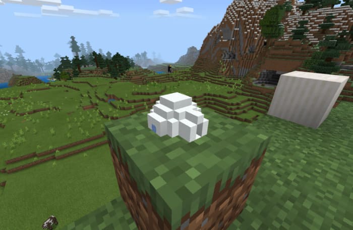 A small igloo on one block