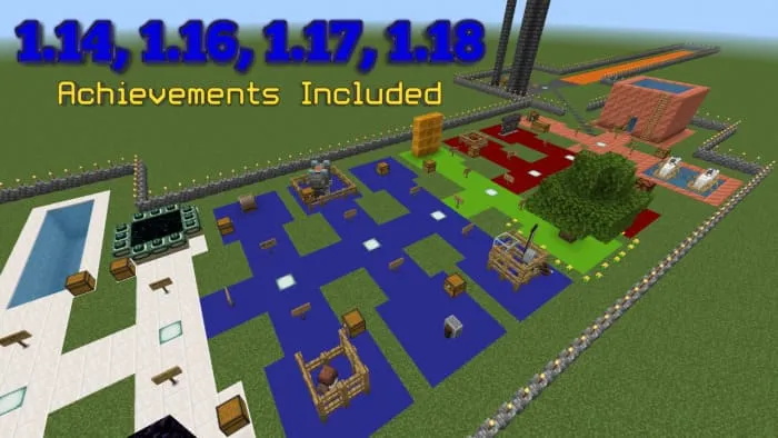 Top view of the map to open achievements