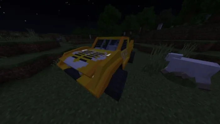 View of the SUV at night