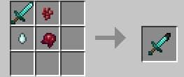 Crafting a sword with wither effect