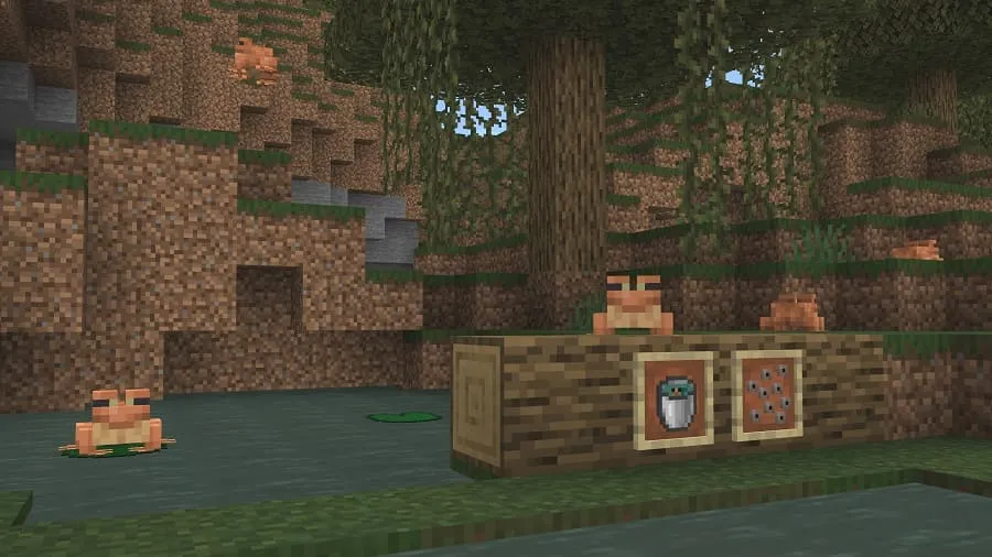Swamp and frogs in Minecraft 1.18.10.24