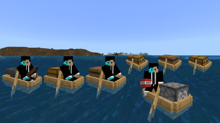 Screenshot with new Minecraft boats