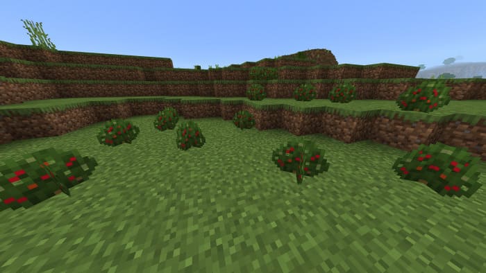 Harvest bushes in Minecraft