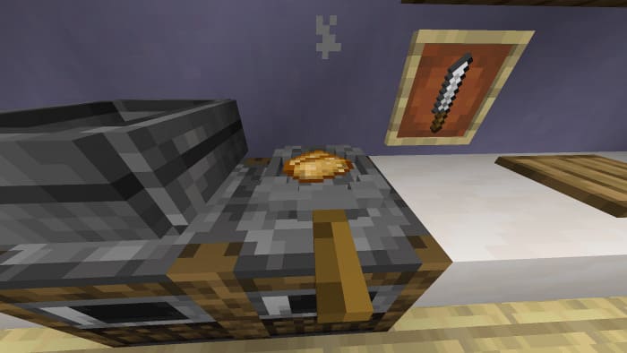Frying potatoes in Minecraft
