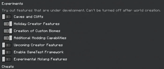 Required experiment functions
