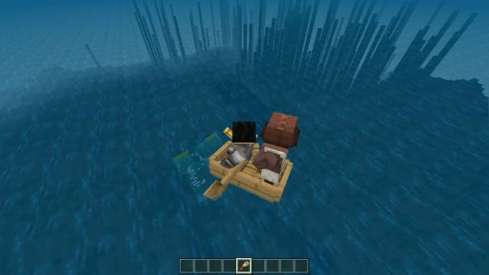 Игрок с жителем на лодке