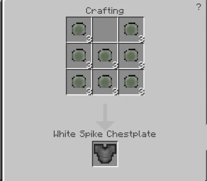 Crafting the White Spike Chestplate