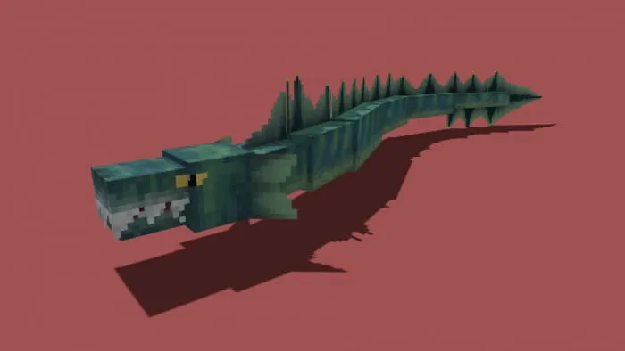 Sea Serpent on red background