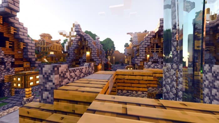 Realistic blocks and village