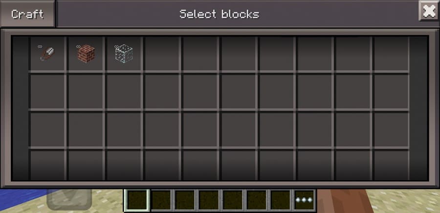Player's inventory in MCPE 0.3.0