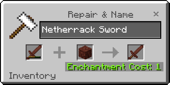 Netherrack sword recipe