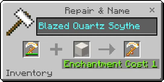 Blazed Quartz sword recipe