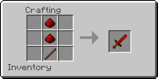 Crafting a sword from Redstone