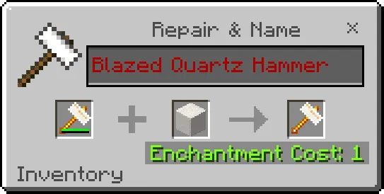Blazed Quartz Hammer recipe