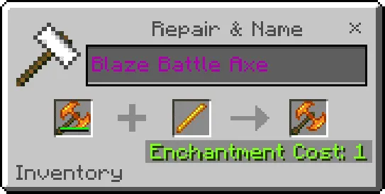 Blaze Battle Axe recipe
