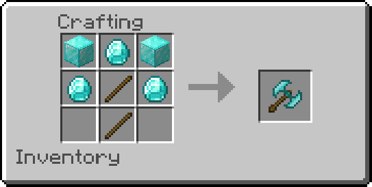 Crafting a diamond battle axe