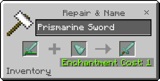 Prismarine sword recipe