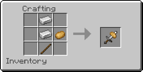 Crafting a sword with potatoes