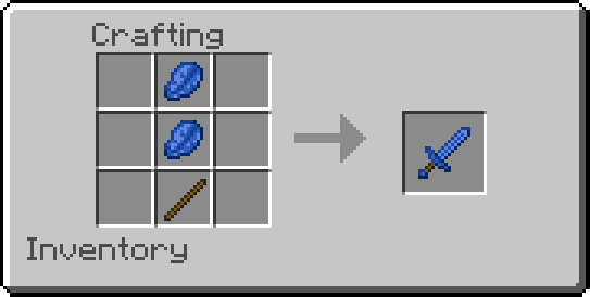 Crafting a lapis lazuli sword