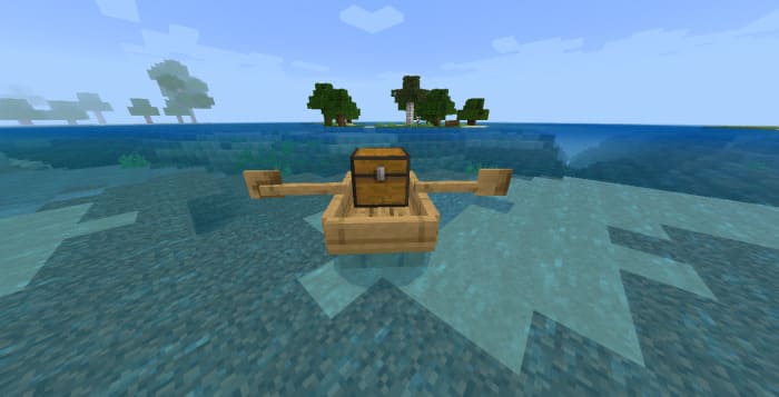 View of a boat with a chest