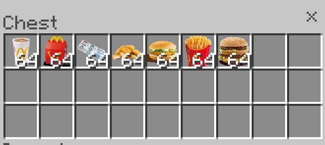 Fast food from McDonald's in Minecraft