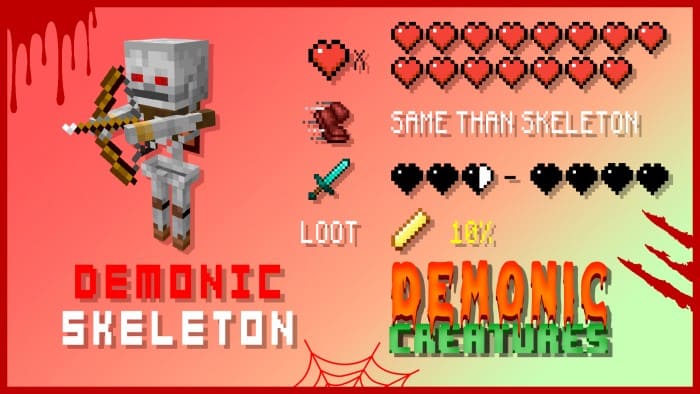 Демонический скелет в Minecraft