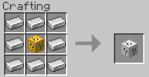 Crafting an iron lucky block