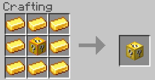 Crafting a golden lucky block