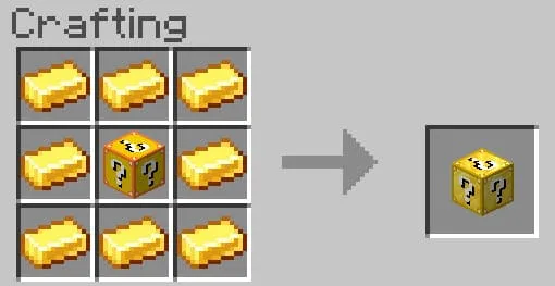 Crafting a golden lucky block