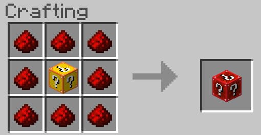 Crafting a red lucky block