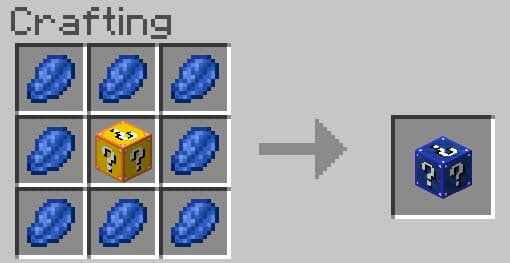 Crafting a lapis lazuli lucky block