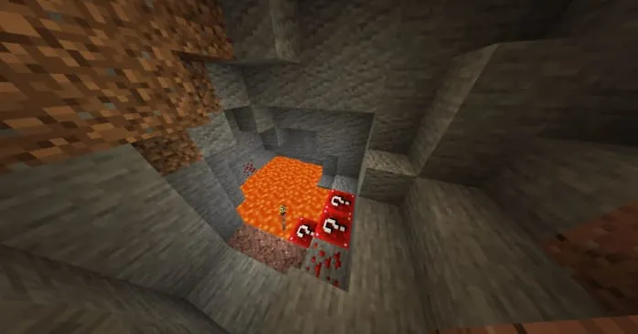 Lucky block near lava