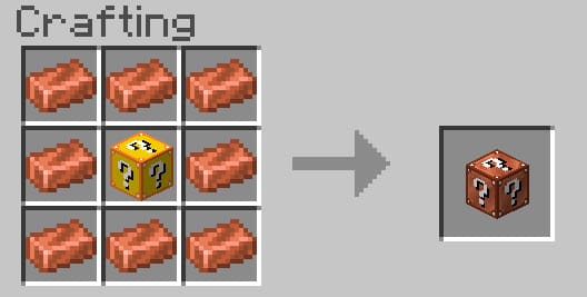 Crafting of copper lucky block