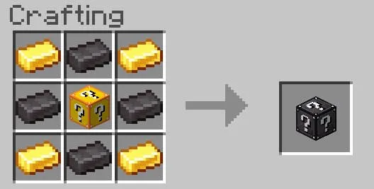 Crafting a netherite lucky block
