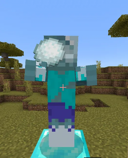 View of a frozen zombie