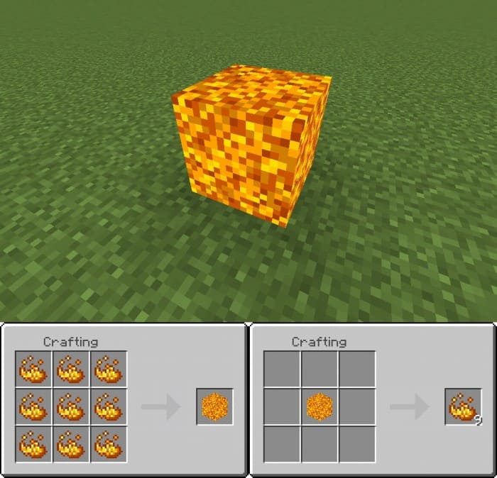 Crafting a block of fire powder