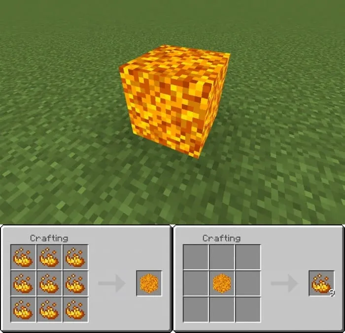 Crafting a block of fire powder
