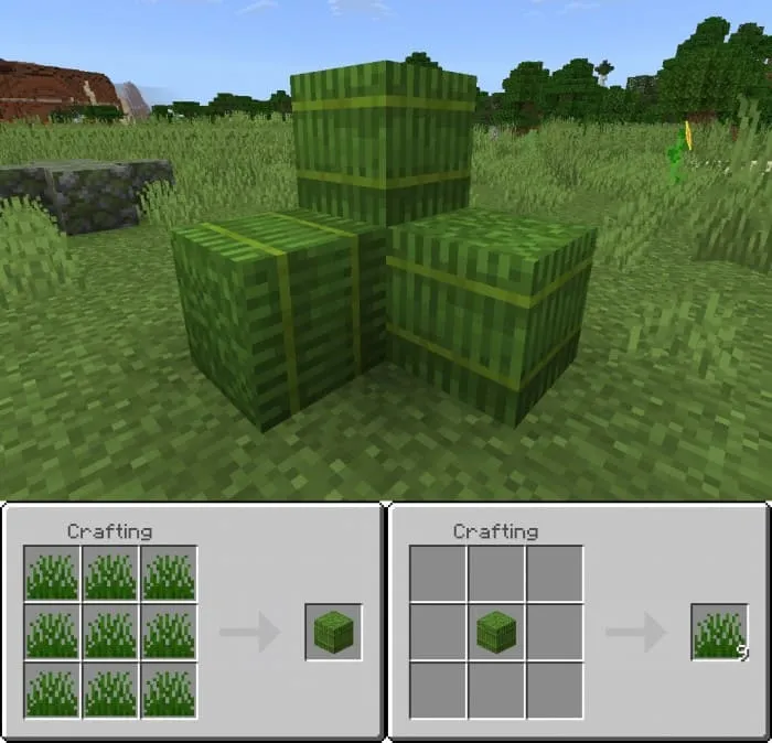 Crafting a bale of tall grass