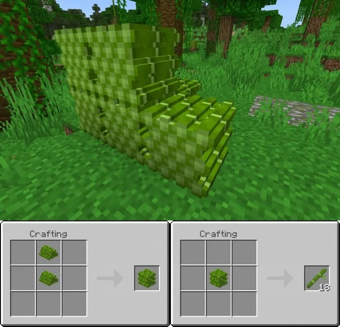 Crafting a block of bamboo piles