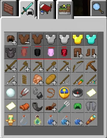 Backpacks in the inventory