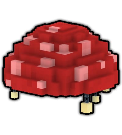 Cap in the form of a red mushroom